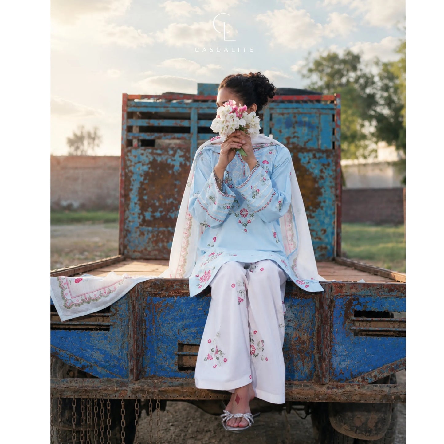 UCA-43 "HER" Collection Embroidered Cambric Cotton by Casuallite 3 Piece Suit for Women | Ready to Wear Pakistani Dress