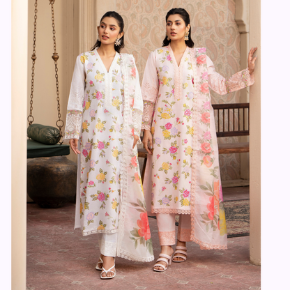 UKC-18 Embroidered Cambric Cotton Ready to Wear 3 Pc - Karma Collection