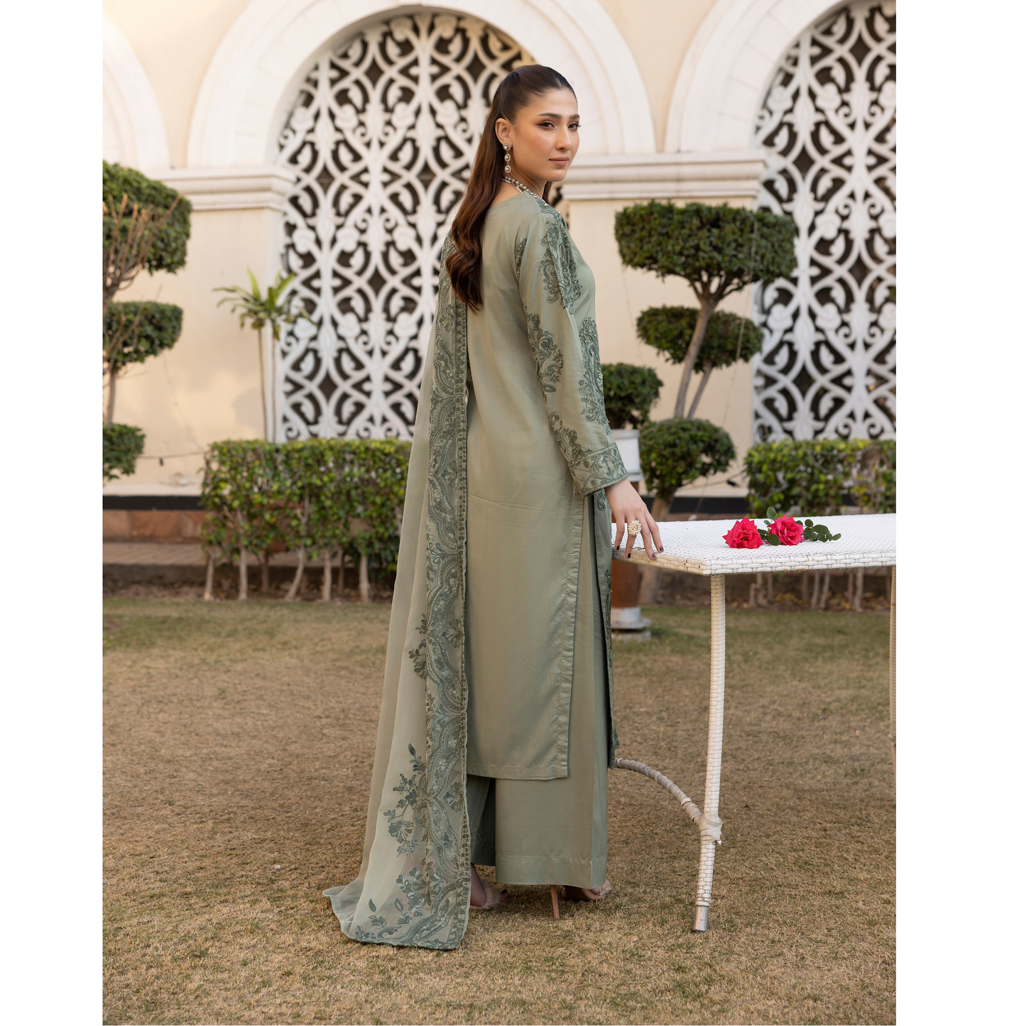 UMS-15 3 Pc Mother & Daughter Luxury Linen Eid Collection by Simrans