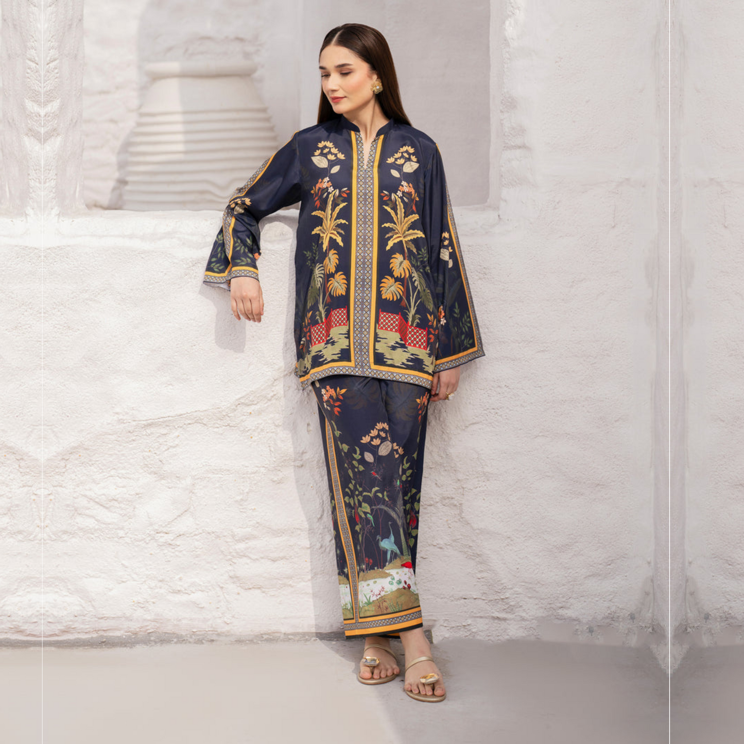 2 Pc Mother & Daughter Pakistani Printed Co-ord Set Collection by Garnet