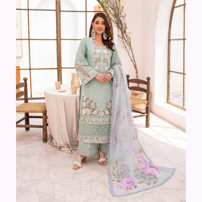 KC-1478 Embroidered Luxury Chikankari Cambric Cotton Collection | Ready to Wear | Karma Collection