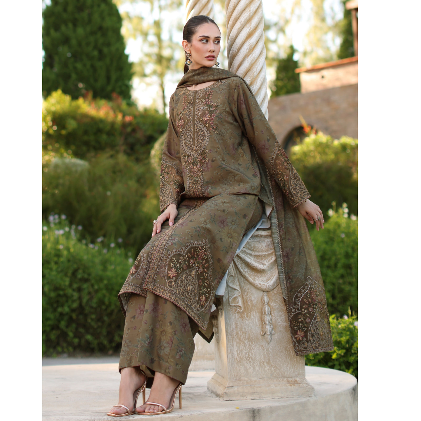 UA-138 Embroidered Printed khaddar Collection by Umnaa | Ready to Wear | Asian Clothes