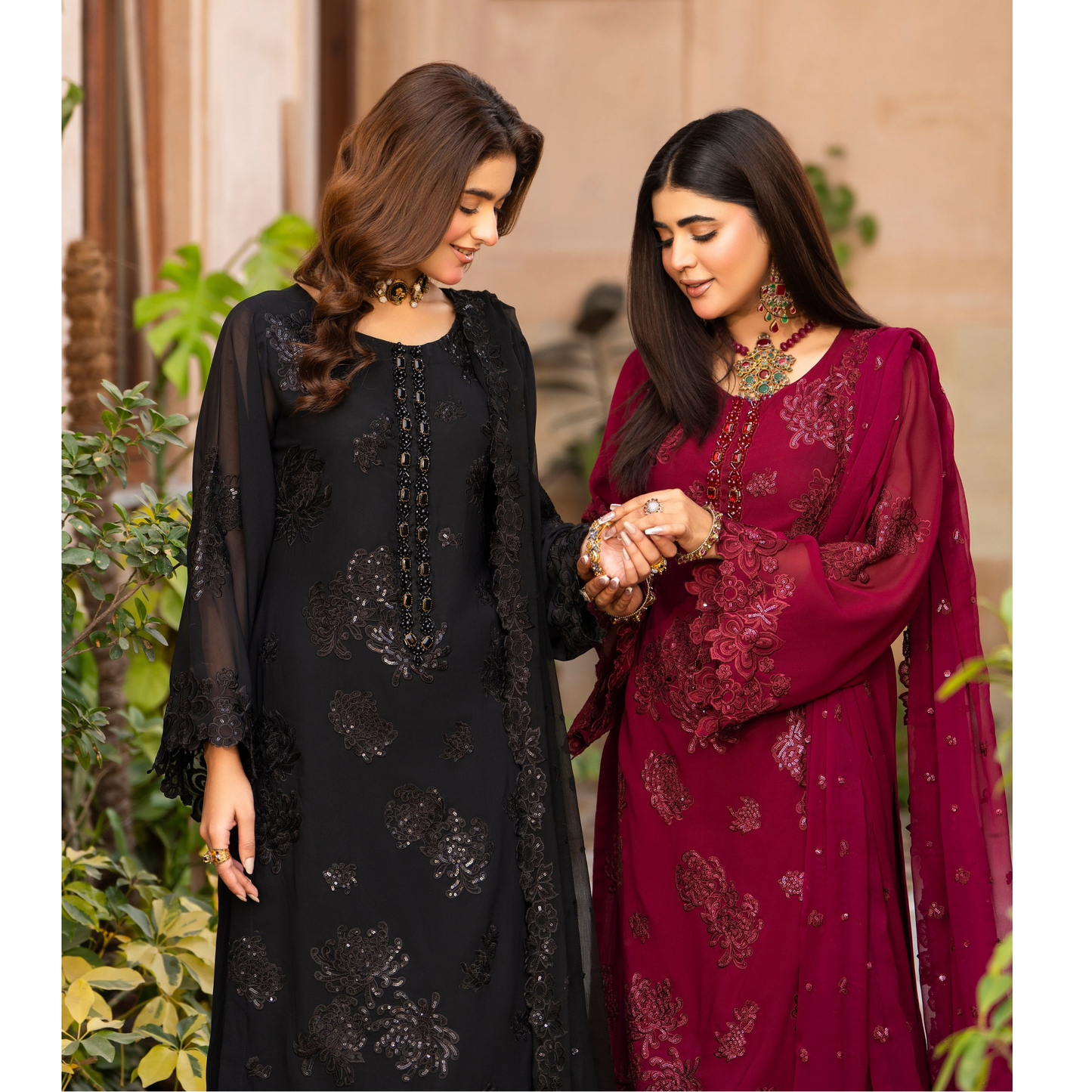 F-497 "Hayat" Embroidered Georgette Chiffon 3 Pc Collection