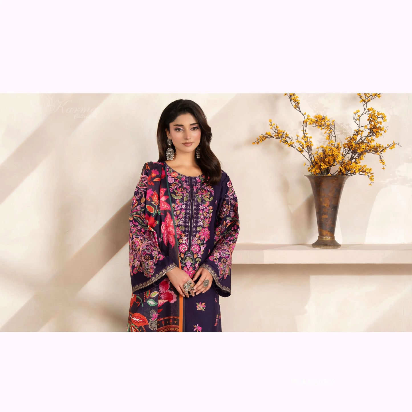 KC-1562 "Ferisha" Embroidered Festive Collection by Karma Collection