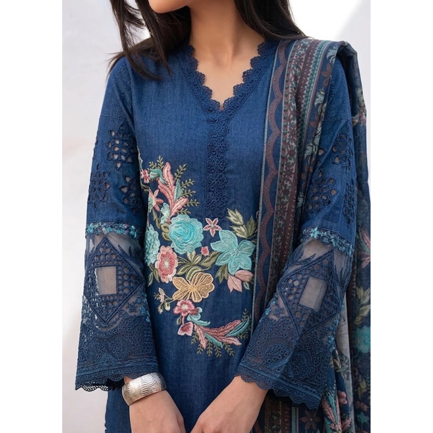 UA-186 Embroidered Cotton 3-Piece Collection | Ready to Wear Asian clothes