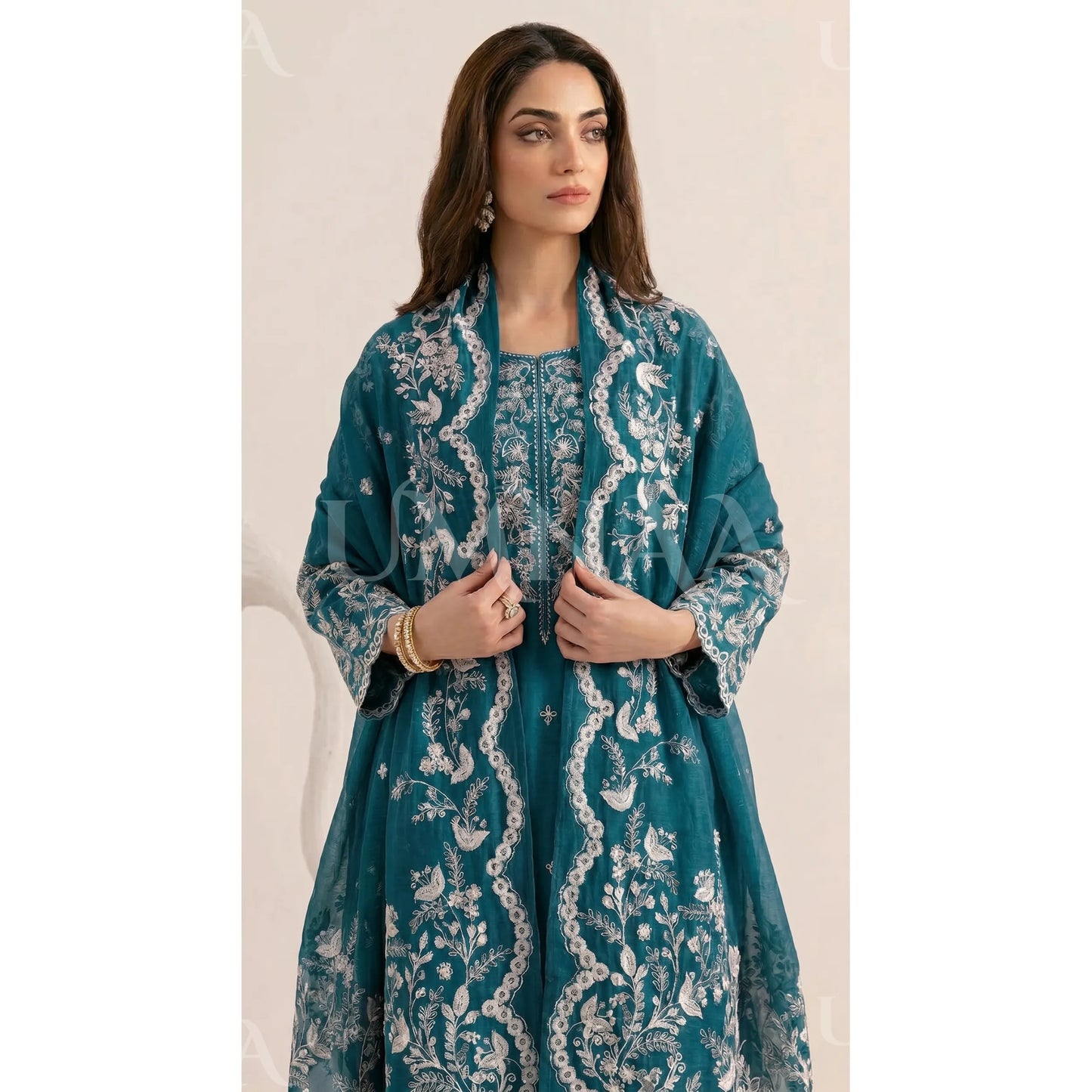 UA-190 Embroidered Cotton Collection 3 Piece | Ready to Wear | Asian clothes