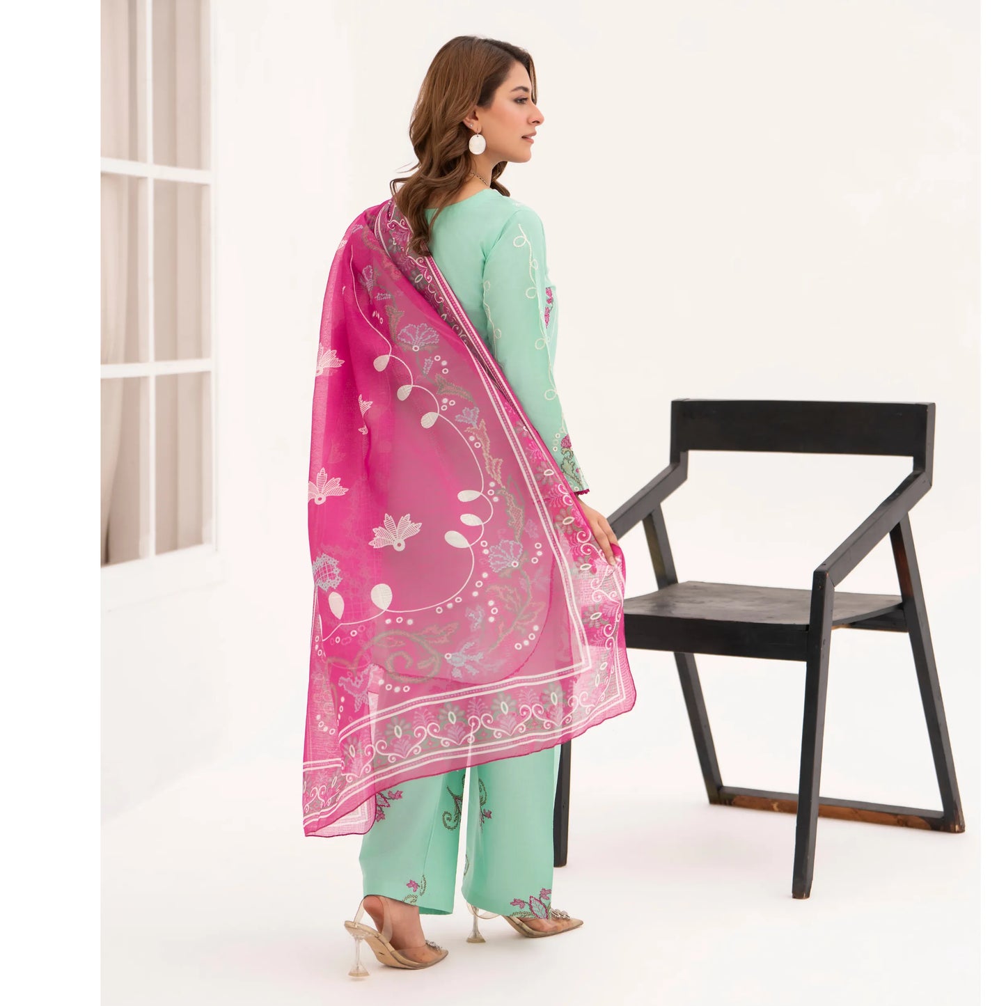 UA-216 Embroidered Cambric Cotton Collection by Umnaa | Ready to Wear Pakistani Asian clothes
