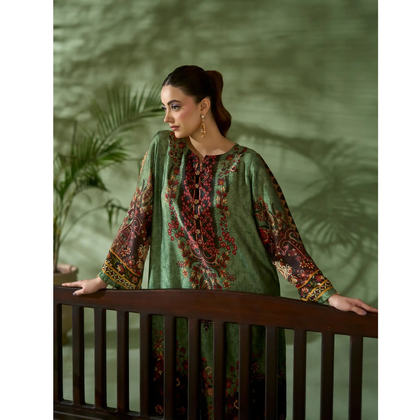 UAL-05 Printed Silk Kaftan Style Co-Ord Set Loose fit Casual Wear | Ethnic wear | ALLY'S