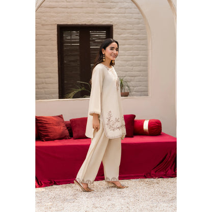 UA-257 Embroidered Cambric Cotton Co-Ord Set | Ready to Wear | Asian Clothes