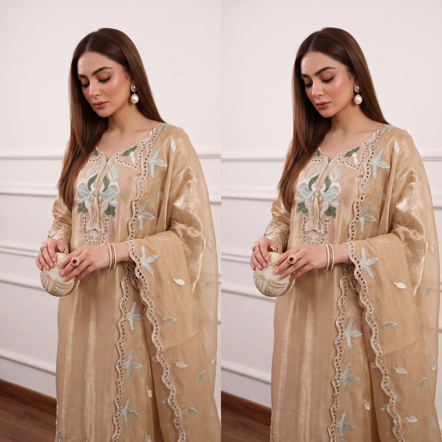 UA-264 Embroidered Festive Kaftan Sheesha Silk Collection by Umnaa | Pakistani Trendy Kaftan Asian Clothing