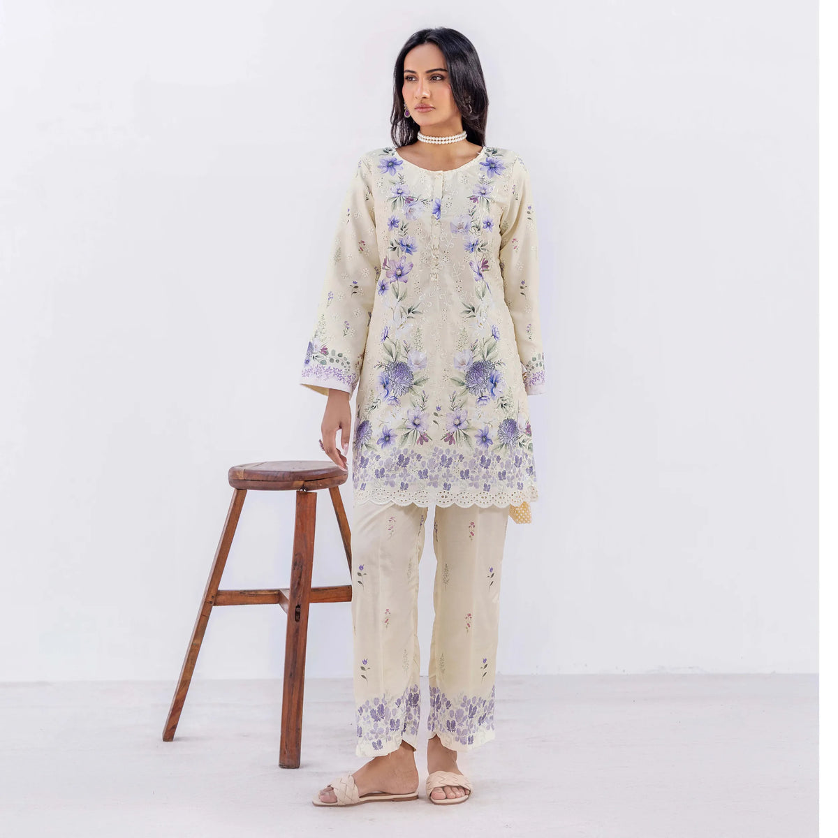 UAL-01 Chikankari Lawn Co-Ord Set | Adan's Libas