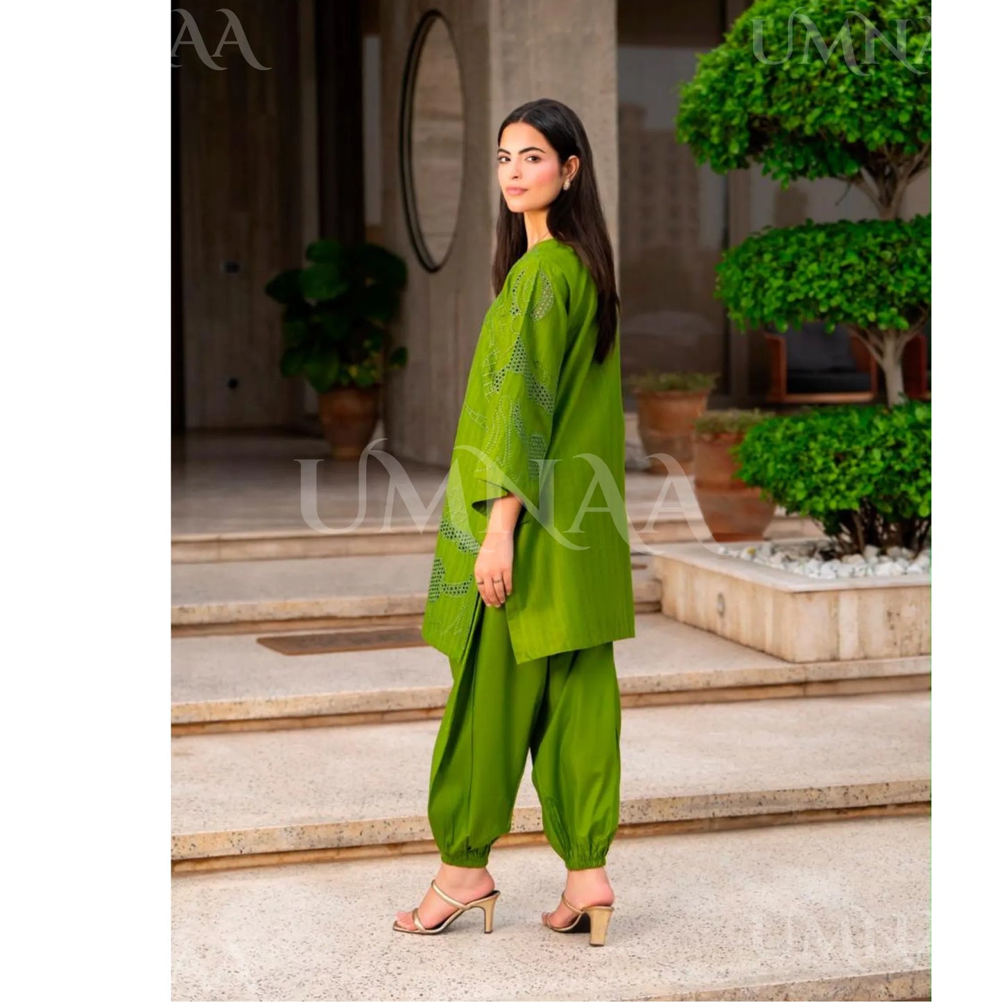 UA-276 Embroidered Trendy Cotton Co-Ord Set | Umnaa