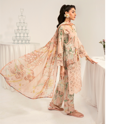 UA-94 3 Pc Embroidered Printed Summer Lawn | Ready to Wear | Umnaa