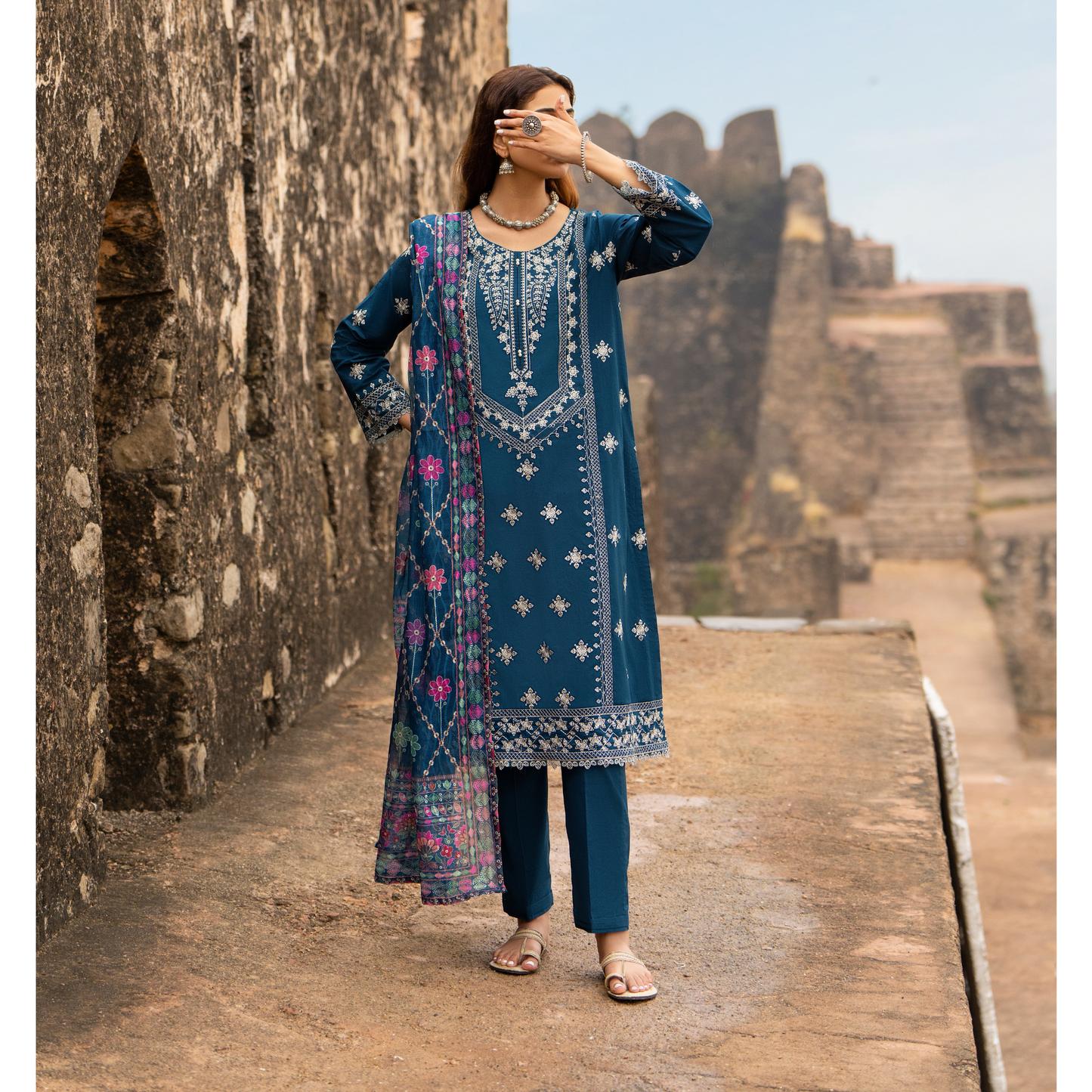 UCA-16 3 Pc Embroidered Cotton Lawn Ready to Wear Eid Collection by Casuallite