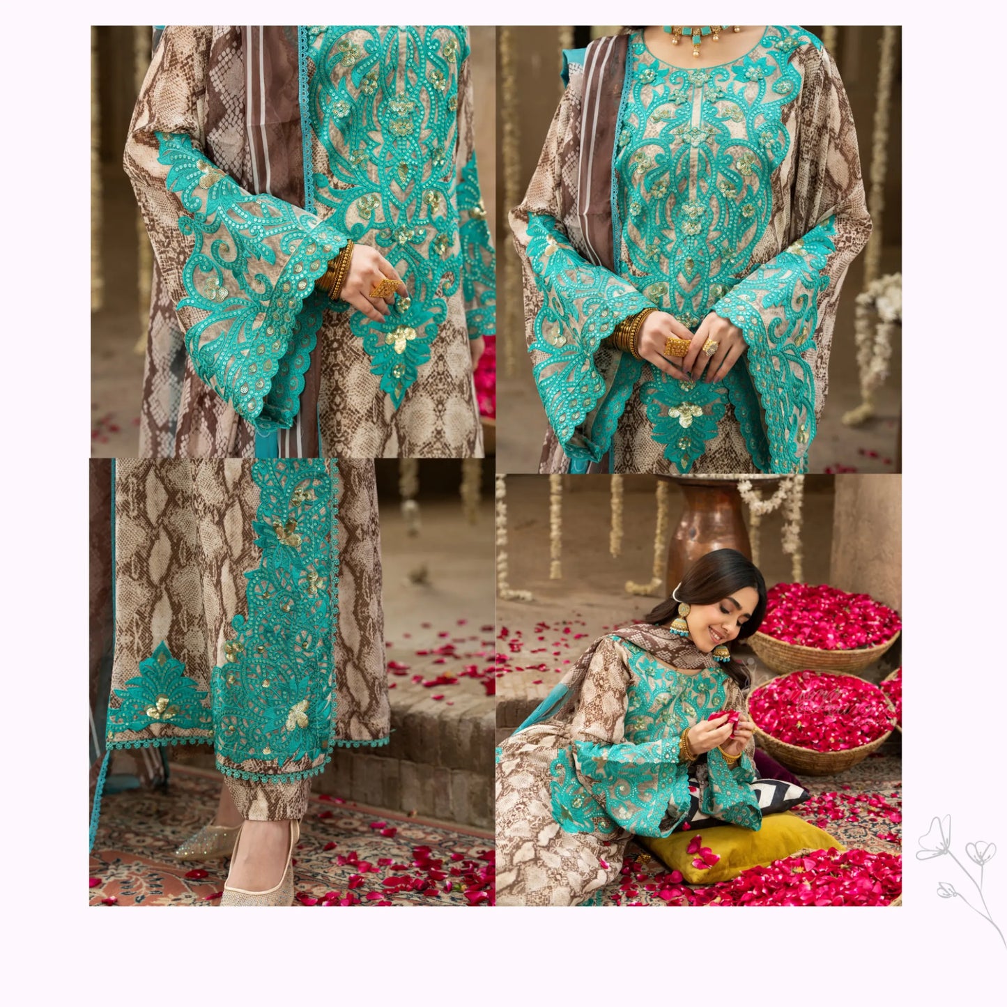 "AURA" Embroidered Georgette Collection by Karma Collection
