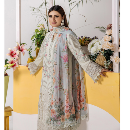 UTT-06 Embroidered Lawn 3 Pc Ready to wear Collection | Traditional Thread