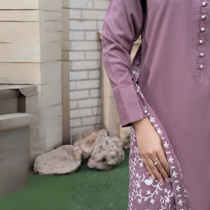 3 Pc Dhanak Dress with Embroidered Shawl | Winter Collection | Raniya.h | UMRAH0801