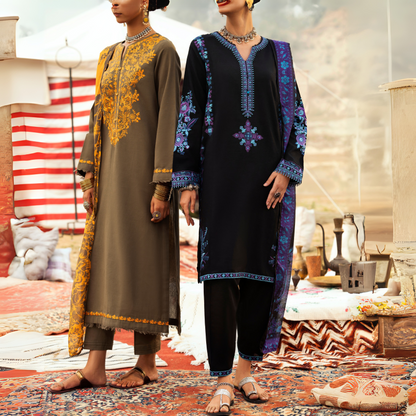 3 Pc Embroidered Khaddar Ready to Wear Collection by Casuallite | UMCAE0801