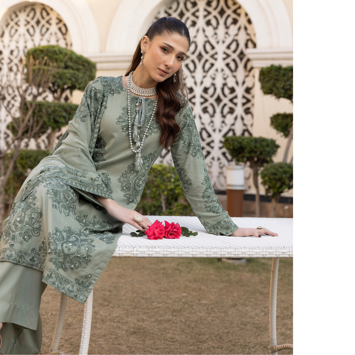 UMS-15 3 Pc Mother & Daughter Luxury Linen Eid Collection by Simrans
