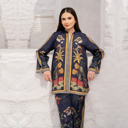 2 Pc Mother & Daughter Pakistani Printed Co-ord Set Collection by Garnet