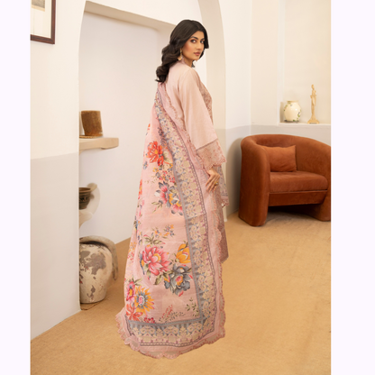 UKC-27 Embroidered Cambric Cotton Ready to Wear 3 Pc - Karma Collection