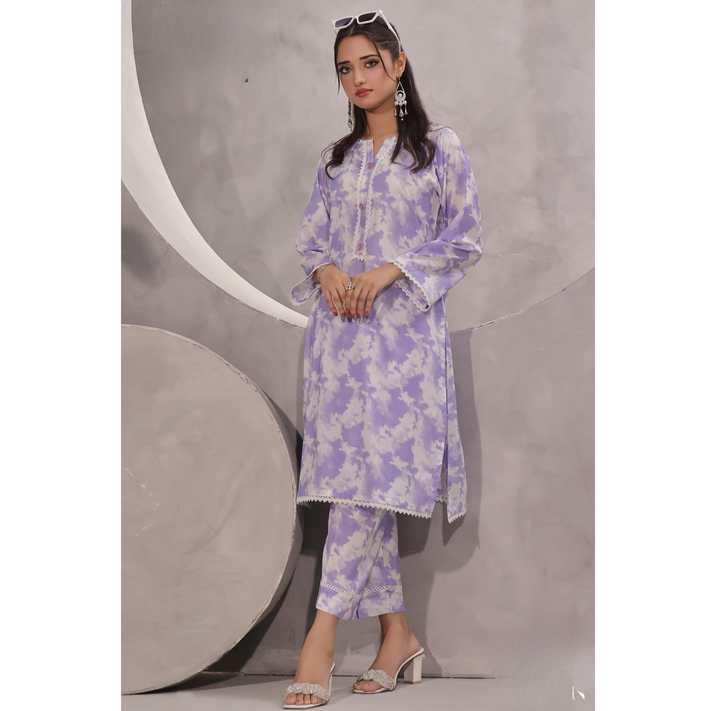 2 Pc Ready to wear Printed Lawn Co-Ords Dress - Saphron
