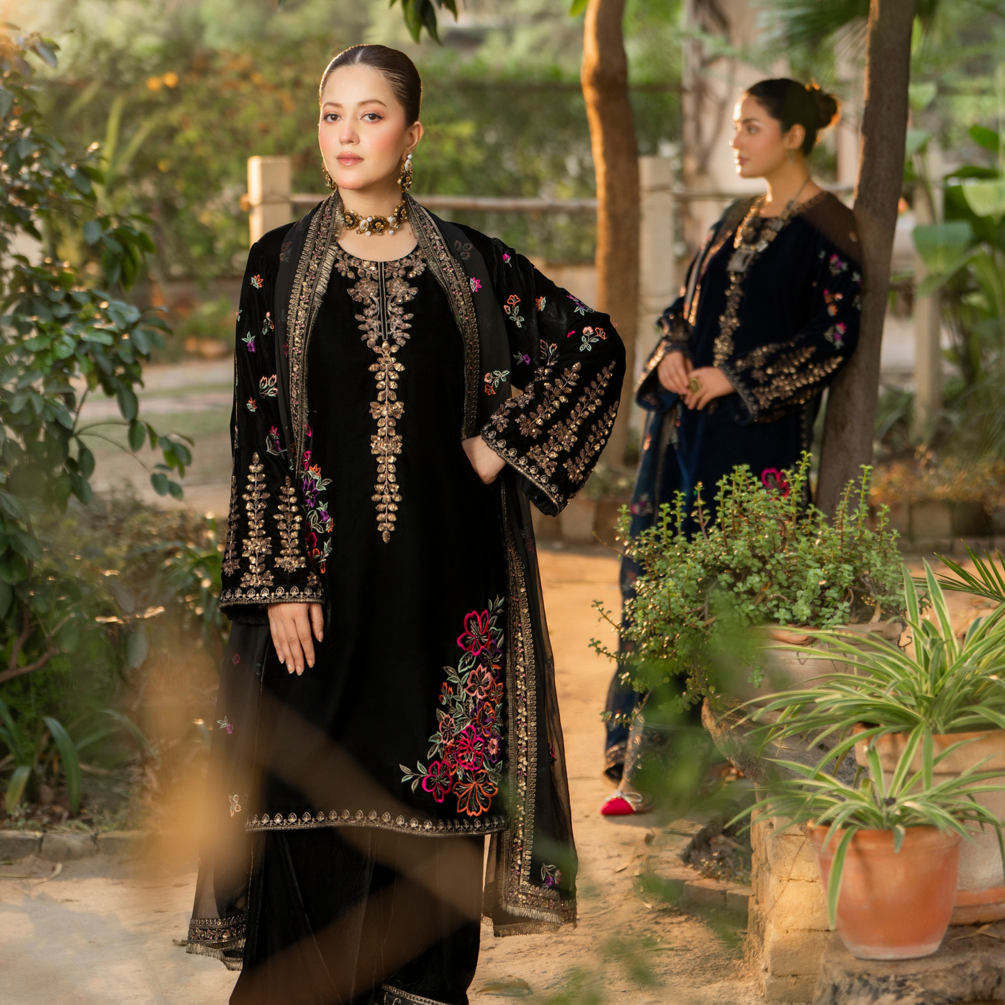 F-490 "Sehar" Luxury Embroidered Velvet Dress by Karma Collection