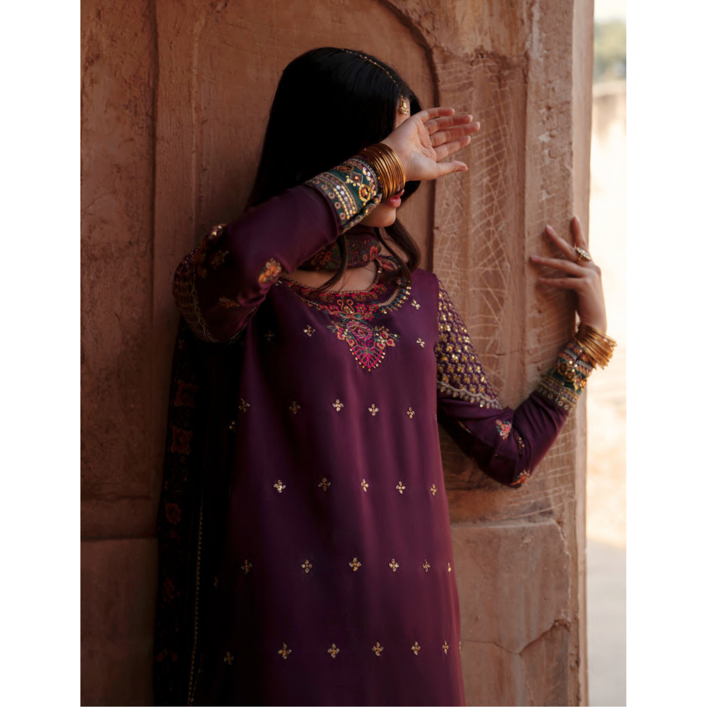 UCA-34 "ISHQIA" Festive Drop Embroidered Viscose Collection by Casuallite