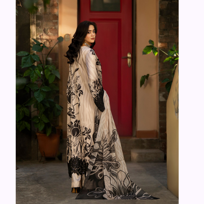 "Eliana" Embroidered Printed Shamooz Silk by Karma Collection | Asian Clothes | Eid