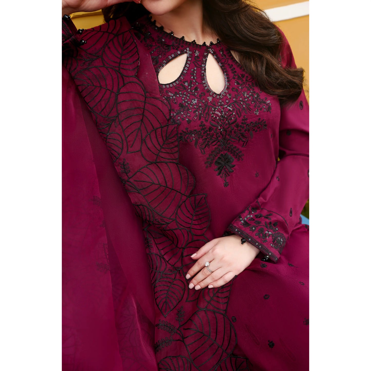 UMS-55 Janan Mother Daughter Chikenkari Jacquard Eid Edit by Simrans | Ready to Wear Asian Pakistani clothes
