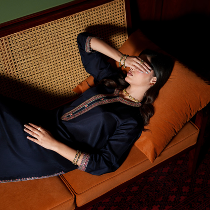 UCA-36 ELARA Festive Embroidered Viscose Dress with Printed Silk Dupatta | Women’s Festive Wear Pakistani Designer Outfit by Casuallite