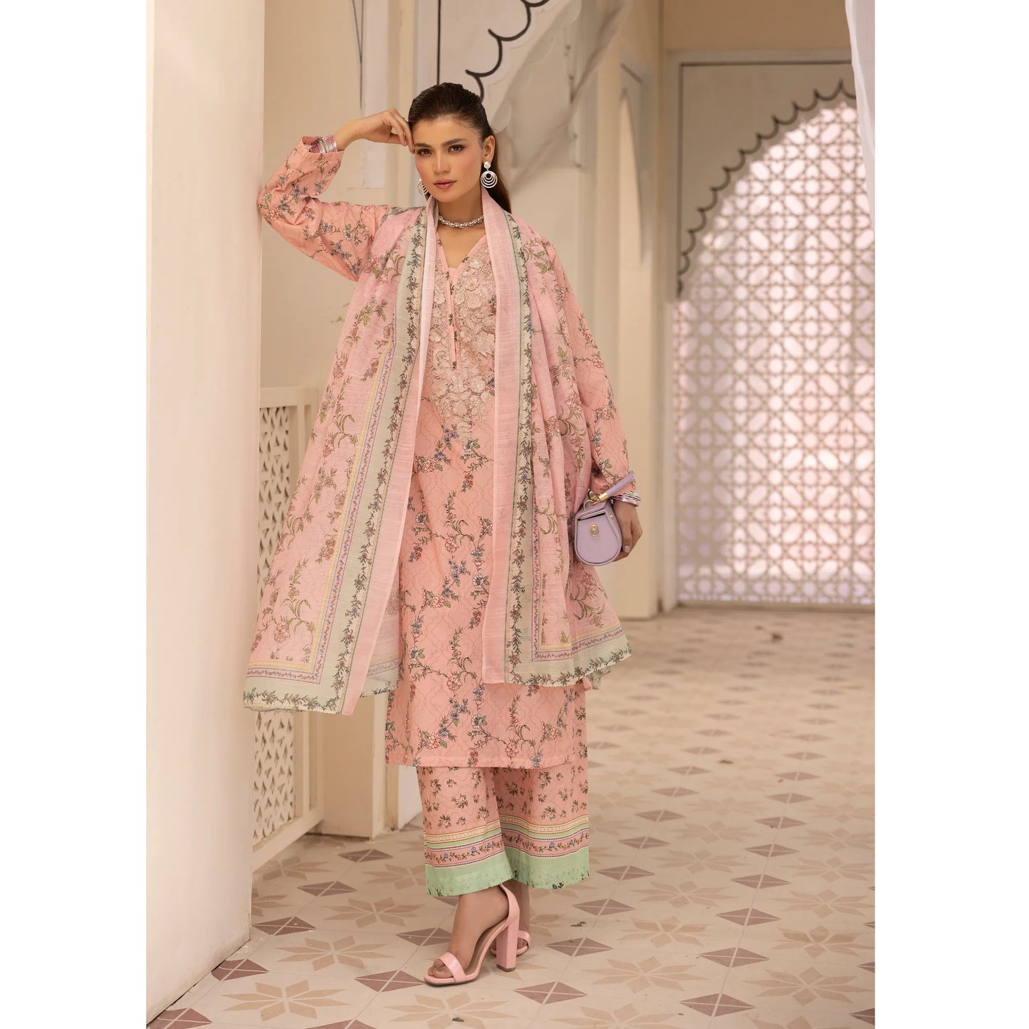 UMS-63 "Limelight" by Simrans Embroidered Printed Pure Lawn 3 Pc Collection Ready to Wear Pakistani Asian clothes