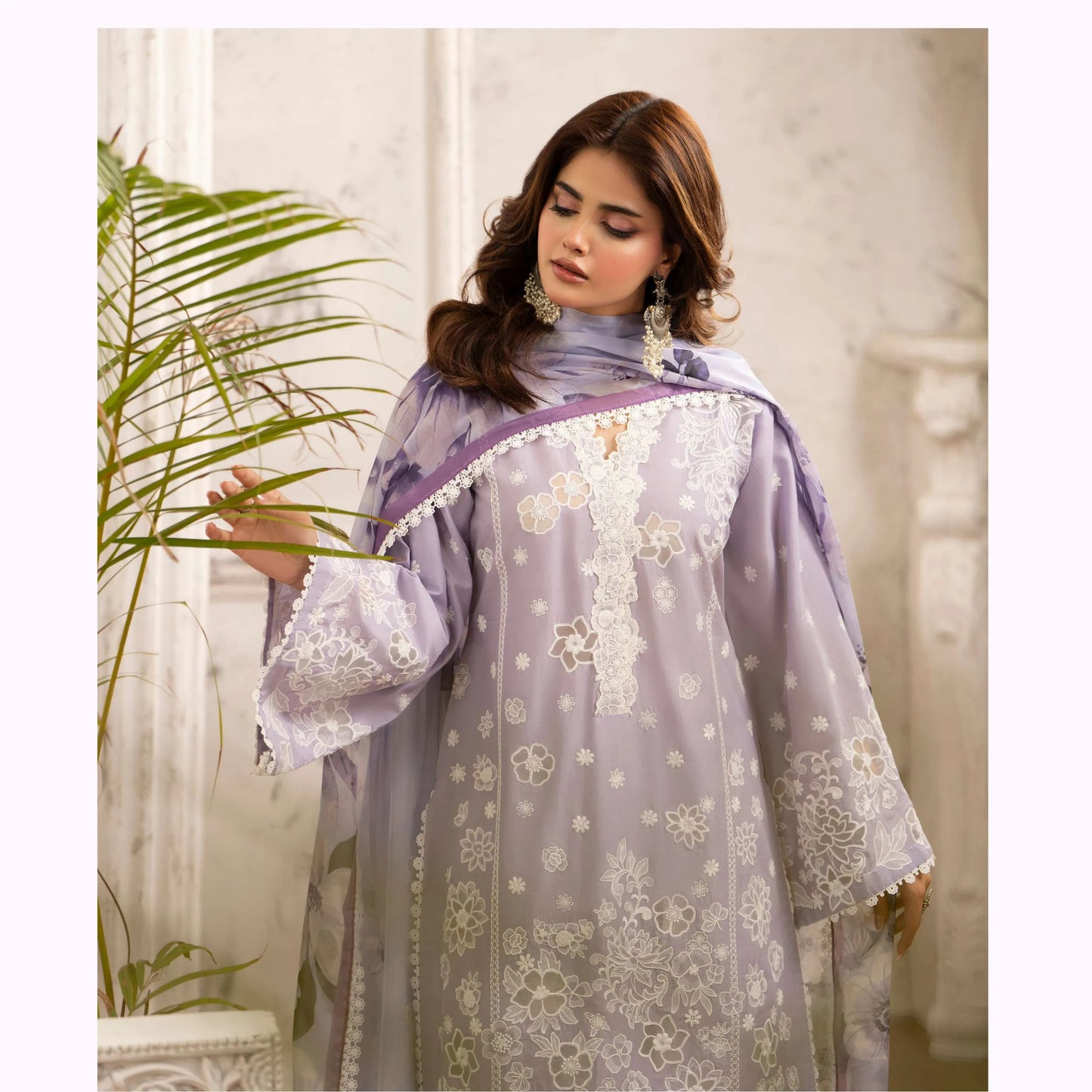 KC-1566 "Tabeer" Embroidered Festive Cambric Cotton Collection by Karma Collection