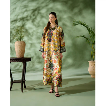 UAL-05 Printed Silk Kaftan Style Co-Ord Set Loose fit Casual Wear | Ethnic wear | ALLY'S