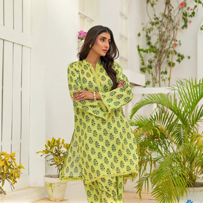UA-248 Printed Lawn 2 Piece Co-Ord Set | Soft Breathable Summer Outfit | Casual Matching Shirt & Trouser Set by Umnaa