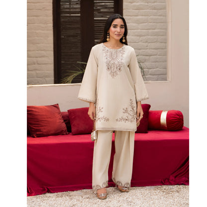 UA-257 Embroidered Cambric Cotton Co-Ord Set | Ready to Wear | Asian Clothes