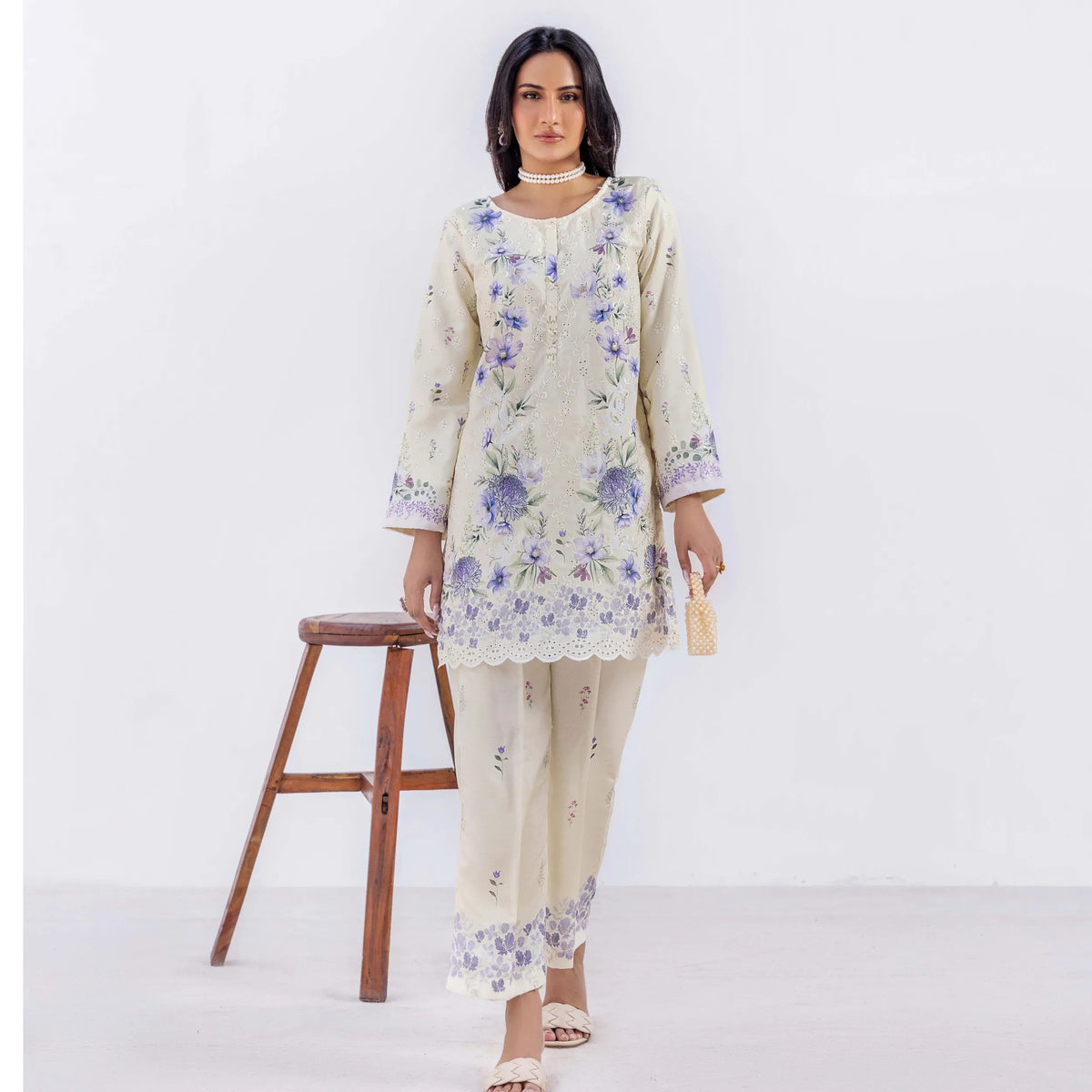UAL-01 Chikankari Lawn Co-Ord Set | Adan's Libas