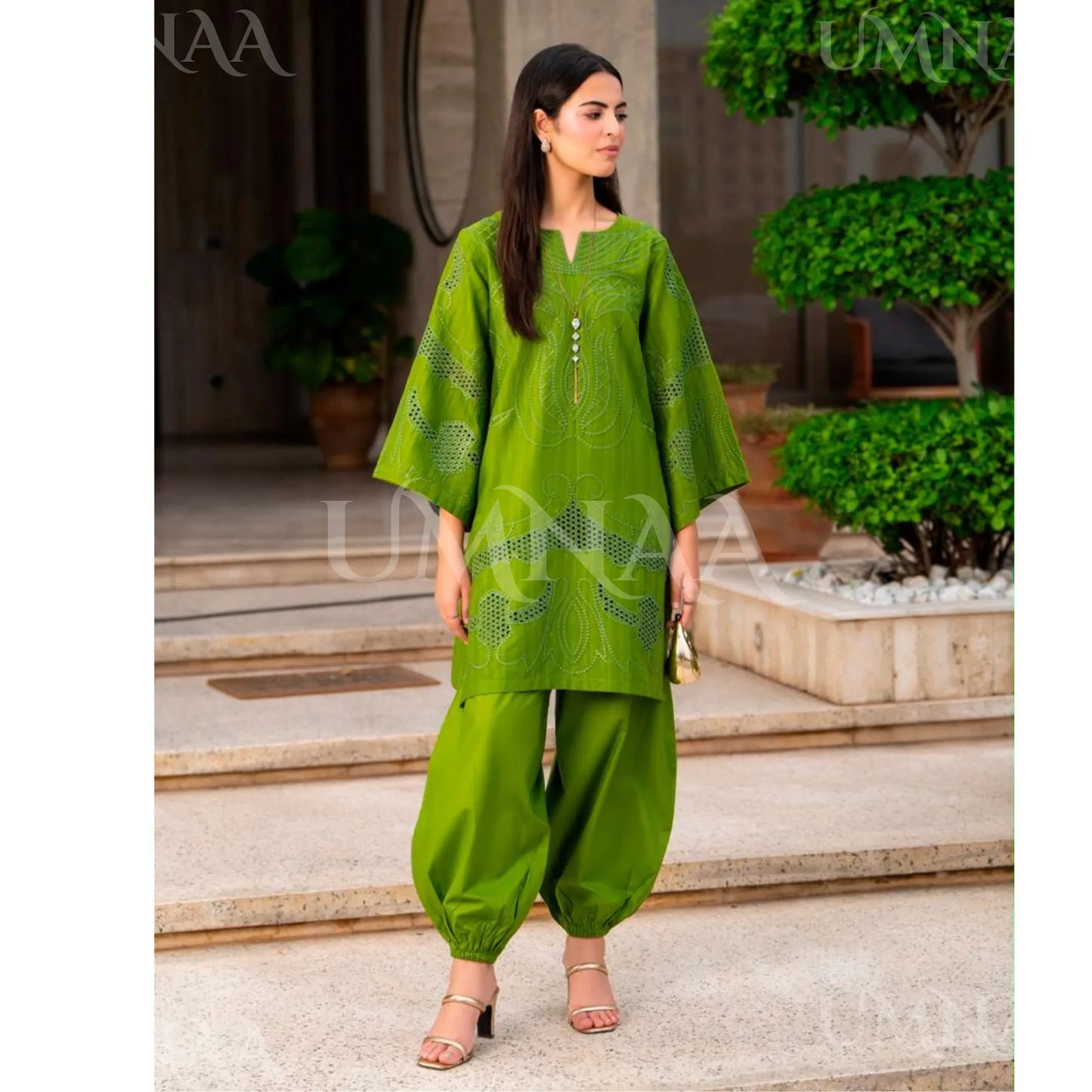 UA-276 Embroidered Trendy Cotton Co-Ord Set | Umnaa