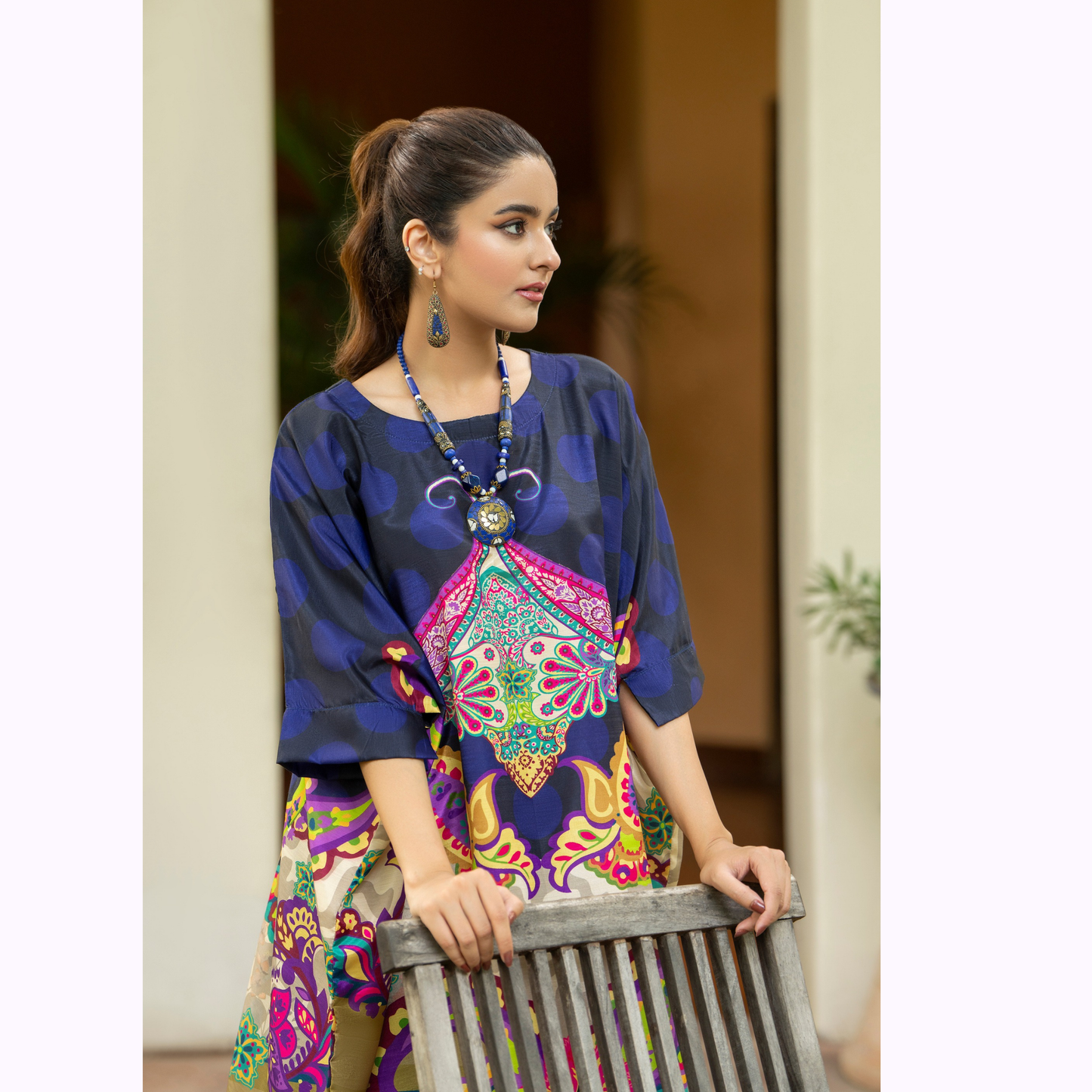 Sëleñe Raw Silk Printed Co-Ords Set by Karma Collection | Ready to Wear Modest fashion Asian