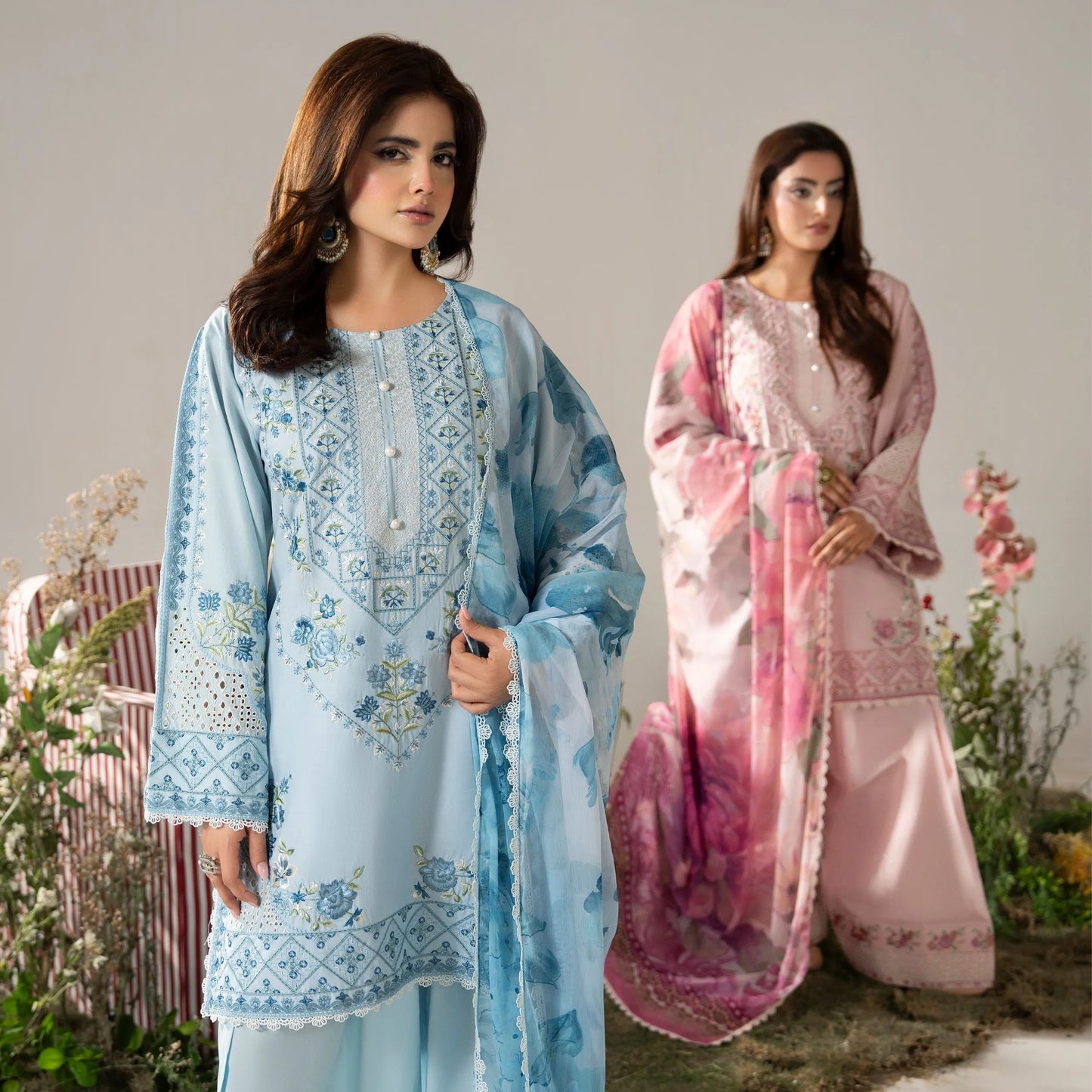 KC-1580 "AYRA" Embroidered Cambric Cotton Collection by Karma Collection