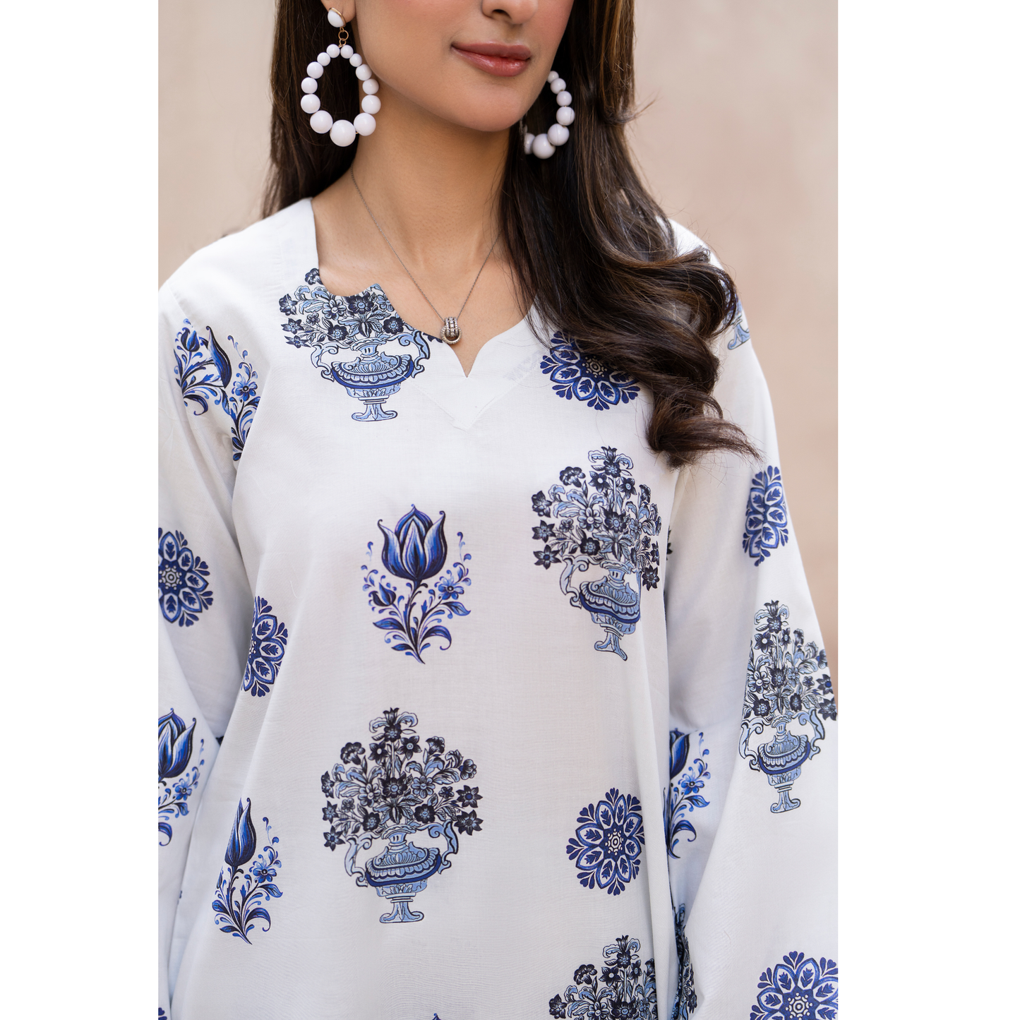 RA-33 Embroidered Lawn Long Kaftan Style 2 Piece Casual Summer Collection by Raniya.h
