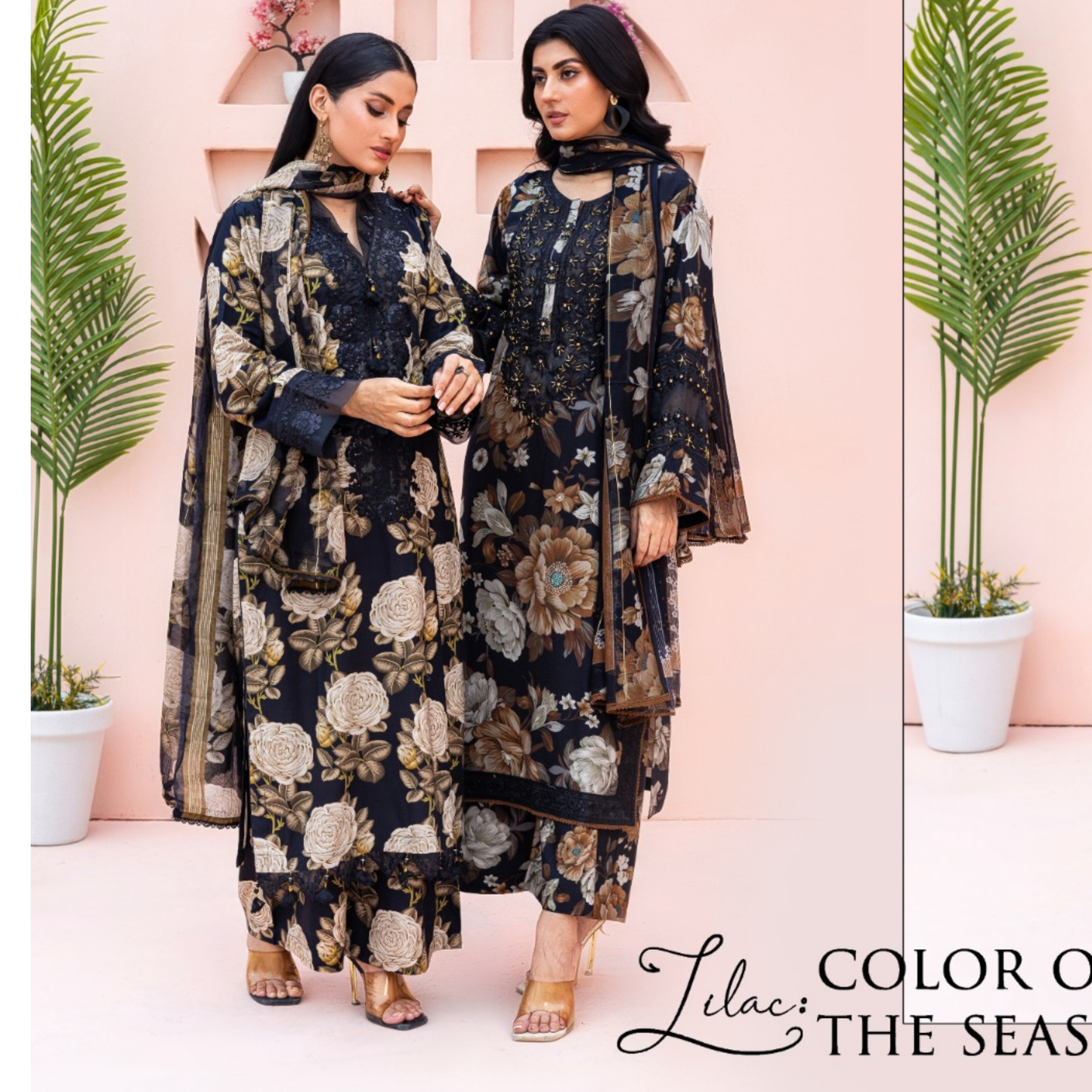 (Multi) DHANAK Embroidered Printed Dress | Winter Collection | Rangz