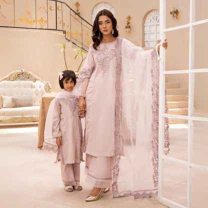 UMS-12 3 Pc Mother & Daughter Luxury Cambric Cotton by Simrans
