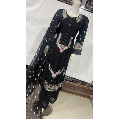 UA-65 3 Pc Luxury Embroidered Chiffon Collection- Umnaa