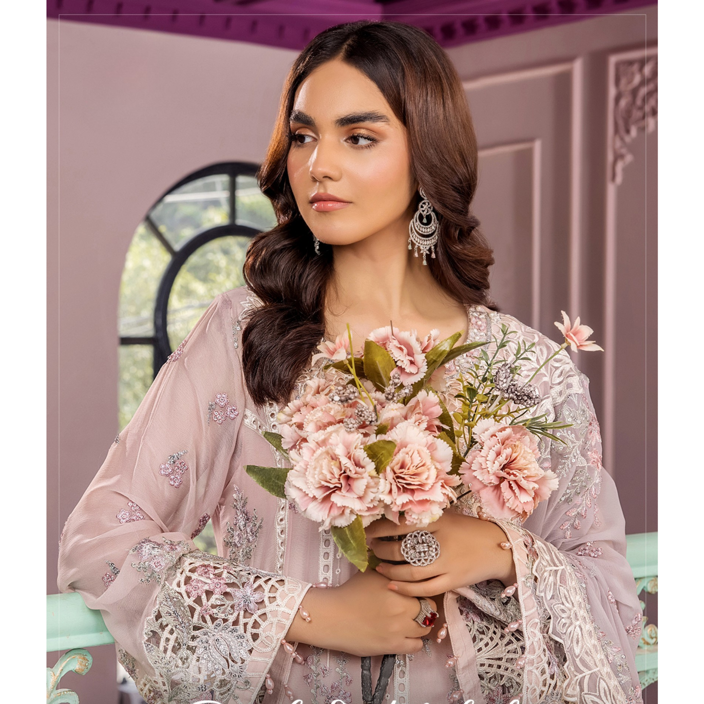UTT-03 Embroidered Luxury Chiffon 3 Pc Pakistani Dress | Ready to wear | Traditional Thread