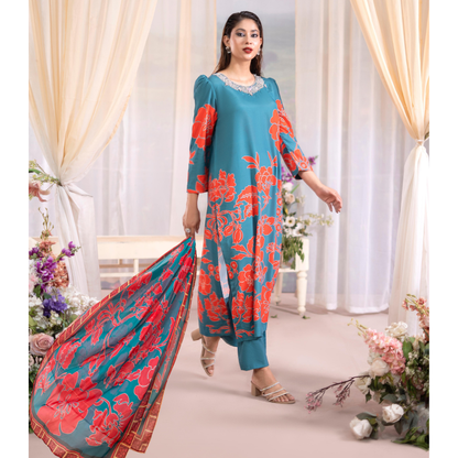 RA-20 3 Pc Printed Silk Collection |Ready to Wear | Raniya.h