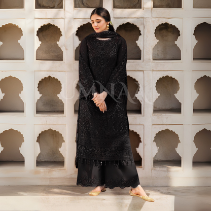 UA-102 IMROZIA inspired Luxury Embroidered Ready to Wear Dress by Umnaa