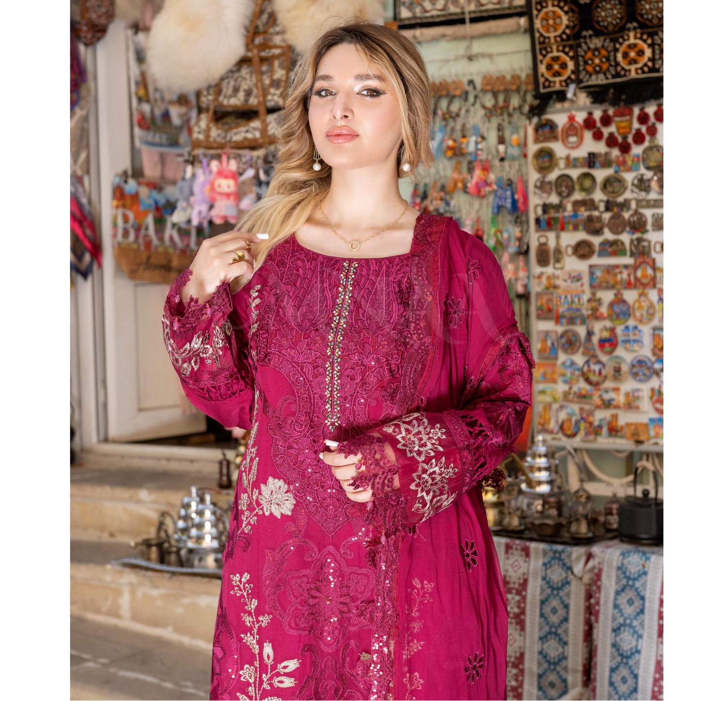 UA-114 Luxury Embroidered Chiffon Collection | Ready to Wear | Umnaa