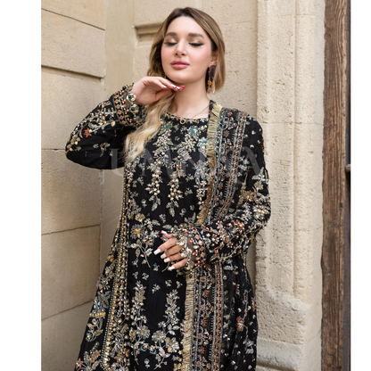 UA-115 Luxury Embroidered Festive Chiffon Collection | Ready to Wear | Umnaa