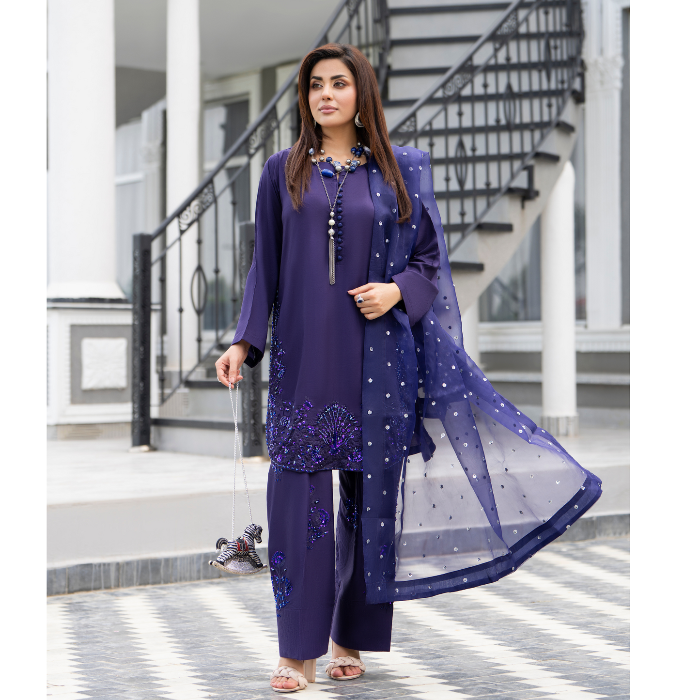 RA-22 Luxury Raw Silk Embroidered Farshi Shalwar Best Selling Collection |Ready to Wear | Raniya.h